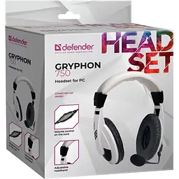 Гарнітура Defender Gryphon HN-7502 х 3.5 мм White (63747)