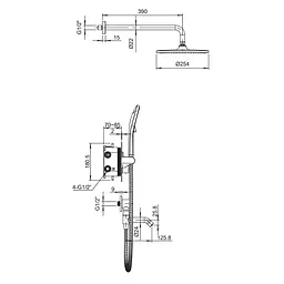 Душова система прихованого монтажу з термостатом Koer KB-67012-05 KR4729, Чорний матовий - мініатюра 2