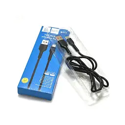 Дата кабель USB 2.0 AM to USB-C 1.0m 2.4A silicone black Denmen (DM-D42T-BK) - мініатюра 3