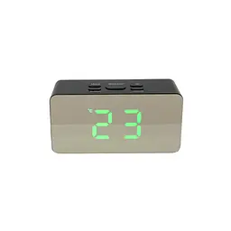 Годинник настільний електронний LED Mirror Clock DS-3658L дзеркальний годинник із термометром і будильником - мініатюра 6