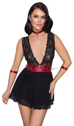 Сорочка Cottelli Collection Bondage Babydoll S чорний - мініатюра 2