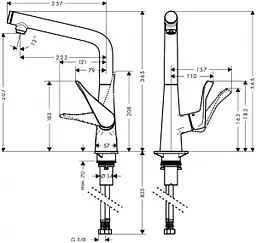 Змішувач для кухні Hansgrohe Metris Select 14883000 Хром - мініатюра 3