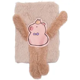 Блокнот А6 ZiBi Capybara Kids Line плюшевий клітинка 80 аркушів (ZB700014)
