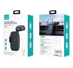 Холдер Usams ZJ063 Car Center Console Retractable Phone Holder Чорний - мініатюра 2