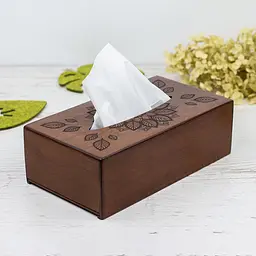 Дерев'яний диспансер для серветок VANZA FLOWER горіх - мініатюра 2