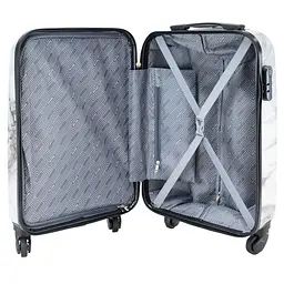 Валіза мала для ручної поклажі Semi Line 20 дюймів (S) дюймів (S) Polycarbonate/ABS-Plastic White Marble (T5731-1) - мініатюра 6