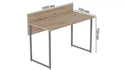 Комп'ютерний стіл Ferrum-decor Скай 75x100x70 сірий ДСП Дуб Сан-Марино 16мм (FRD-101564) - мініатюра 3