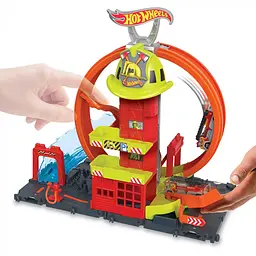 Ігровий набір Hot Wheels Супер петля з пожежною станцією (HKX41) - мініатюра 2