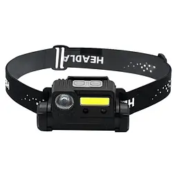 Ліхтарик налобний акумуляторний BL-123, XPE+COB, з сенсорним увімкненням