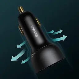 Автомобільний зарядний пристрій Baseus 100 W Superme Digital PPS DUAL 1U+1C + cable 100 W USB Type C TZCCZX-01 - мініатюра 2