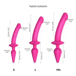 Анальна пробка з фалоімітатором Strap-On-Me Switch Plug-in Semi-Realistic Dildo Fuchsia L, 9.4х4.5 см, фуксія - мініатюра 4