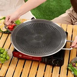 Гриль — сковорода для BBQ з неіржавкої сталі| 34 см - мініатюра 2