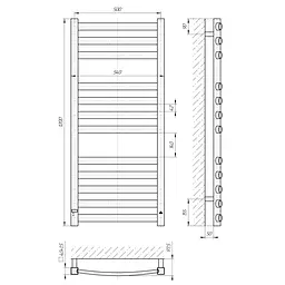 Електрична рушникосушка Laris Атлант Преміум ЧК14 500x1200 Е 75201082 - мініатюра 4
