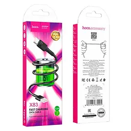 Кабель силіконовий HOCO Type-C Victory charging data cable X83 1 м чорний - мініатюра 6
