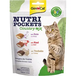 Ласощі для котів GimCat Nutri Pockets Country Mix з качкою, яловичиною та індичкою, 150 г