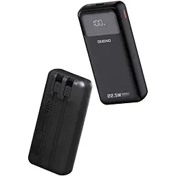 УМБ Dudao 20000mAh K15 Pro 22,5W PD USB-A,USB-C In/Out,with built-in USB-C/Lightning cables Black - мініатюра 2