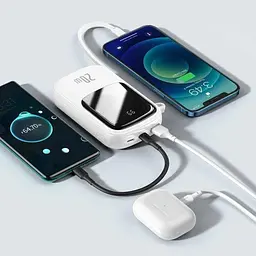 Портативна батарея Powerbank Baseus Qpow Digital Display Quick 20000 mAh 20 With Type-C Cable PPQD-H02 White - мініатюра 3