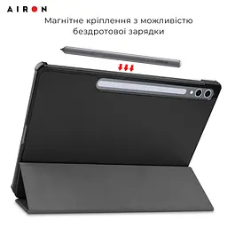 Чехол AIRON Premium для Samsung Galaxy Tab S10 Plus 12.4 2024 с защитной пленкой и салфеткой Black - мініатюра 6