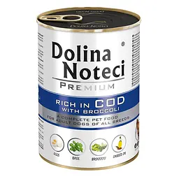 Вологий корм для собак Dolina Noteci Premium з тріскою та брокколі банка 400 г