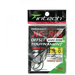 Гачки офсетні INTECH Tournament JIG-RIG Offset 6 (6шт/уп) WMV-32SB