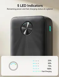 Універсальна мобільна батарея Joyroom 20000mAh 22,5W PD, QC3.0, 2xUSB-A, USB-C In/Out Чорний - мініатюра 8