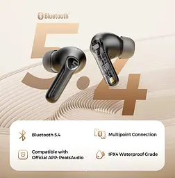 Бездротові навушники TWS SoundPEATS T3 Pro з активним шумозаглушенням та режимом прозорості (Чорний) - мініатюра 2