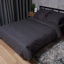 Підковдра Moon&Star Satin Stripe Dark Serenity Полуторна Євро 160x220 см