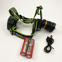Налобний ліхтар Bailong BL-A7-P50, zoom, microUSB, 2х18650, 3 режими, надпотужний ліхтар налобний - мініатюра 8