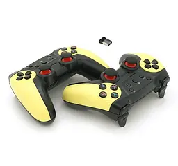 Геймпад джойстик DoubleShock CM029 Black-Yellow Two 2.4G Wireless for PC/X360/PS3/Android/TVBox