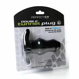 Анальний тонель Perfect Fit Double Tunnel Plug L 15 см (чорний) - мініатюра 2