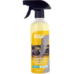 Матовий поліроль для пластику та вінілу Vitol Лимон 400 мл (VTP-4014)