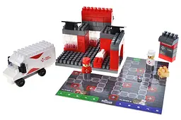 Конструктор блоковий QB300-007 "Block&Steps: НОВА ПОШТА. Центральне відділення" + ходилка та гра 3в1, 91дет. qbee - мініатюра 7