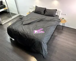 Постільна білизна LARA бязь-страйп Dark Gray d11224s сімейна - мініатюра 5