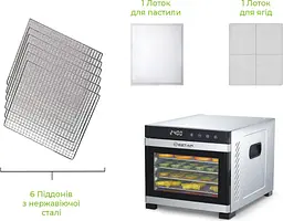 Сушарка для овочів та фруктів WetAir WFD-K650S [90872] - мініатюра 9