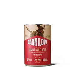 Вологий корм для собак Carnilove Lamb & Wild Boar паштет ягня і дикий кабан банка 400 г