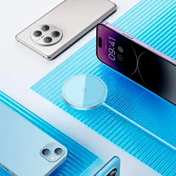 Бездротовий зарядний пристрій Baseus Simple Mini3 Magnetic Wireless Charger 15W Blue (CCJJ040303) [90316] - мініатюра 6