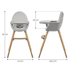 Стільчик для годування 2 в 1 Kinderkraft Fini 2 Grey (KHFINI02GRY0000) - мініатюра 8