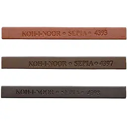Набір художніх грифелів Koh-i-Noor Sepia Blocks 7х7х70 мм 3 кольори 6 шт. (4392) - мініатюра 2