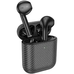 Bluetooth Стерео Гарнітура Hoco EW41 Plus, TWS, carbon version, BT5.3, 35mAh, 350mAh, 6h, Чорний
