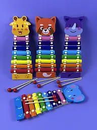 Дерев'яний ксилофон «Тварини» 35692 WToys 8 нот З молоточками