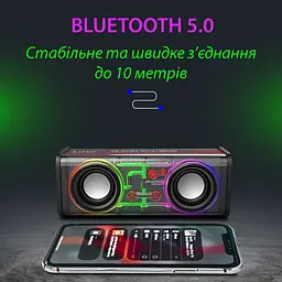 Портативна колонка Smart X V8B V8 BT/TF/USB/TWS 10 Вт, чорний - мініатюра 6