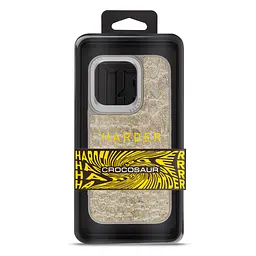 Кожаный чехол для Apple iPhone 15 Pro, Harder Crocosaur, бежевый, термополиуретан ТПУ + экокожа с текстурой крокодила, панель, защита корпуса, противоударный, микрофибра, рамка вокруг камеры, защита всего корпуса, (ARM76705) - мініатюра 3