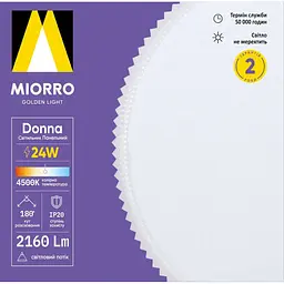 Світильник панельний Miorro LED Donna 24W 180х40 мм білий (51-312-002) - мініатюра 2
