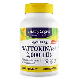Наттокіназа, Nattokinase 2,000 FU, 100 мг, 60 капсул Healthy Origins vit0001575
