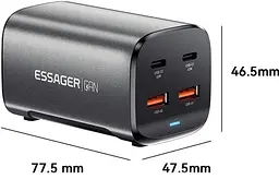 Зарядний пристрій Essager 67w Gan Desktop Charger 4 порти ES-CD35 чорний - мініатюра 8