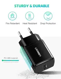 Зарядний пристрій Ugreen ED011 USB Wall Charger 2.1A чорний - мініатюра 3
