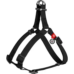 Шлея для собак Waudog Waterproof c QR-паспортом, 60-90х2,5 см, чорний (27671)