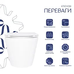 Унітаз підвісний Qtap Swan Ultra Quiet White, з сидінням Slim Duroplast/ Soft-close/ Quick Release QT16335180W - мініатюра 2