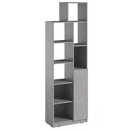 Стелаж Moreli Paul FPA-0002 з відкритими полицями та дверцятами 680х2170х370 мм Бетон Тефра