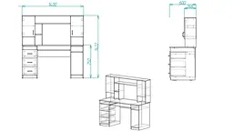 Комп'ютерний стіл Анжело Ferrum-decor 1400x1422x600 ДСП Бетон 16 мм (FRD-104709) - мініатюра 4